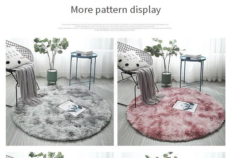 Alfombra de poliéster con estampado geométrico nórdico: suave, antideslizante y redonda para sala de estar, lavable y resistente a la decoloración (varios tamaños y colores)._voghion.com