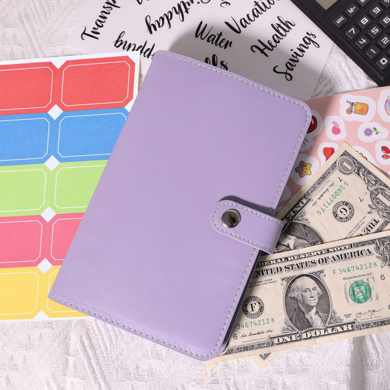 Premium-PU-Leder-A6-Planer-Notizbuch mit 12 Reißverschlusstaschen, Budgetblättern, Aufklebern und Monatsplaner – stilvoller und funktionaler Organizer_voghion.com