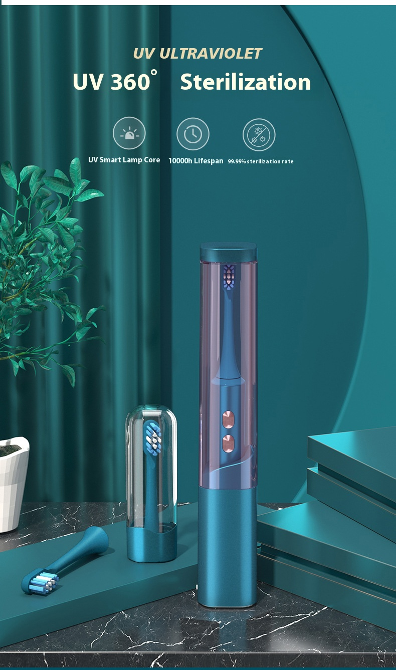 Elektrische Zahnbürste mit Magnetschwebetechnik – 4 Modi, UV-Sterilisation, leise 36 dB, 40.000 U/min, 5 Ersatzköpfe_voghion.com