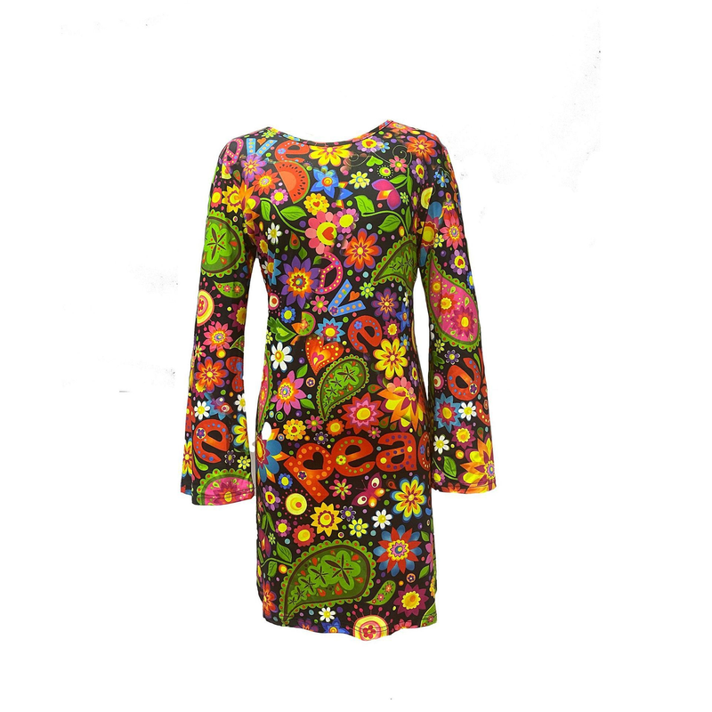 Neu Damen Festliche Vintage Hippie Kleidung Damenkleid mit Kopftuch_voghion.com
