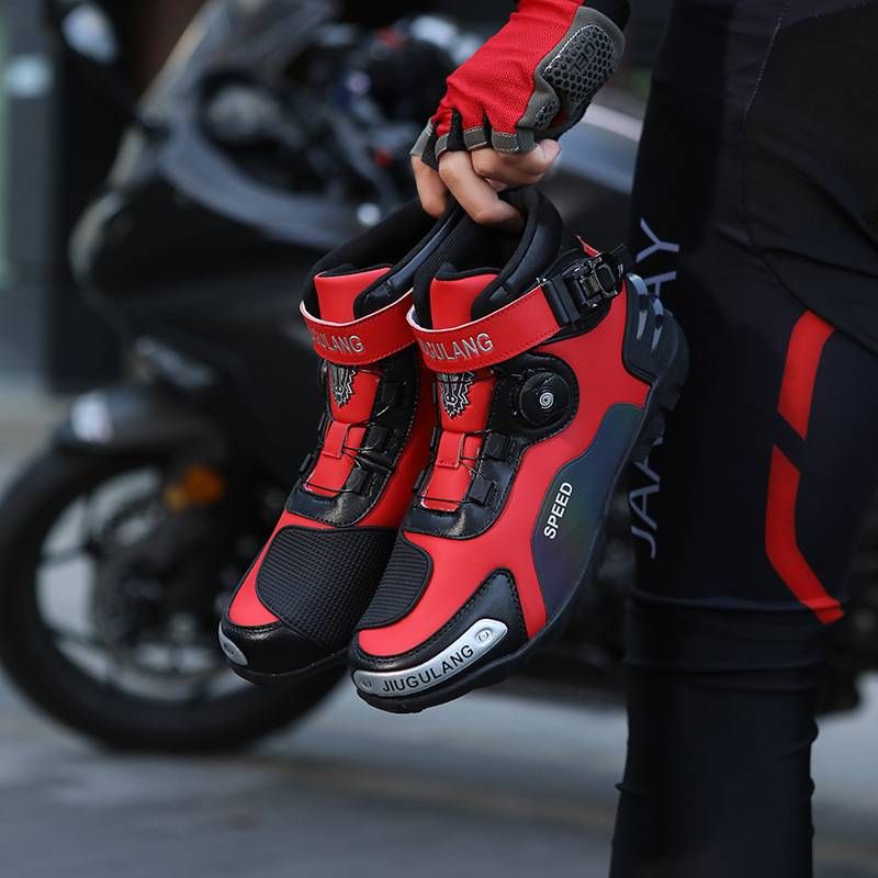 Botas de motociclismo masculinas e femininas - Botas de trabalho antiderrapantes, duráveis e longas para montanha, corrida e deslocamento - Tamanhos 37-47_voghion.com