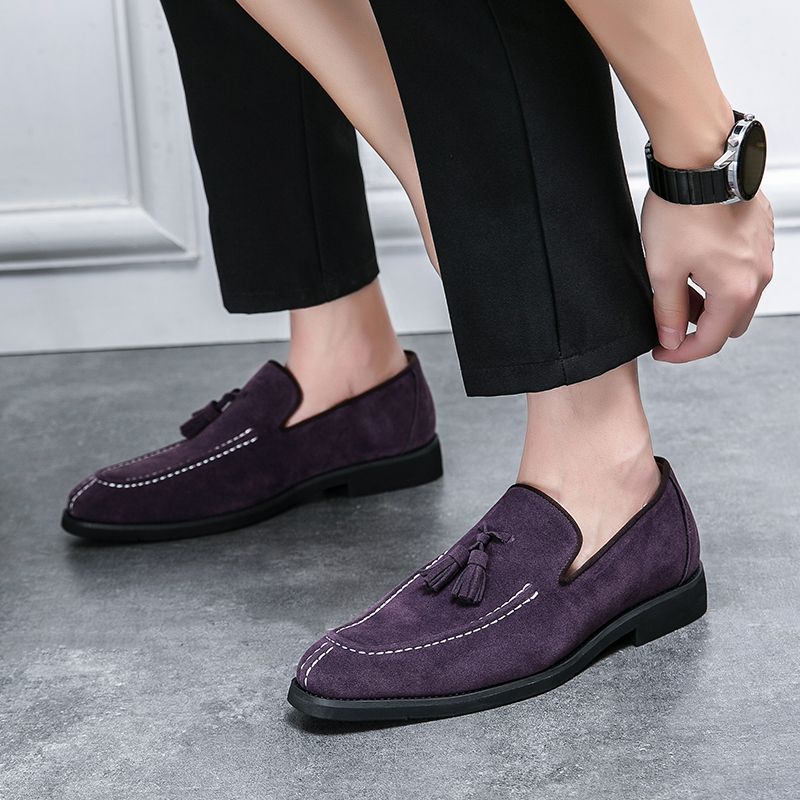 New Fashion Genuine Leather Tassel Business Casual Loafer Shoes For Men Black Business Formal Leather Shoes For Daily Office Casual Men's Shoes For Dr_voghion.com