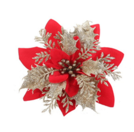 Décorations de Noël à paillettes en forme de fleur 3D ajourée de 15 cm, à saupoudrer soi-même, pour couronnes de sapin_voghion.com