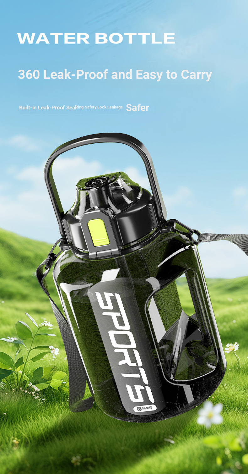 Tazza d'acqua di grande capacità, per uomo e donna, portatile, per sport, fitness, pancia, Dundong, secchio, tazza spaziale in plastica_voghion.com