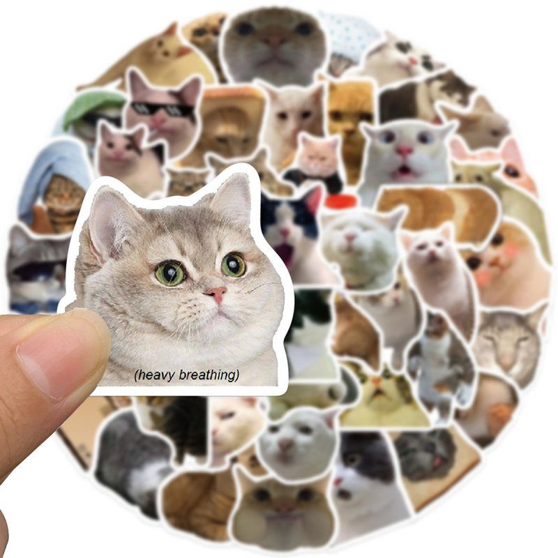 ToysMall 50 Stuks Cartoon Stickers Leuk Katje Patroon PVC Decoratie Kat Stickers Plakboek Waterfles Koffer Briefpapier Leveringen_voghion.com