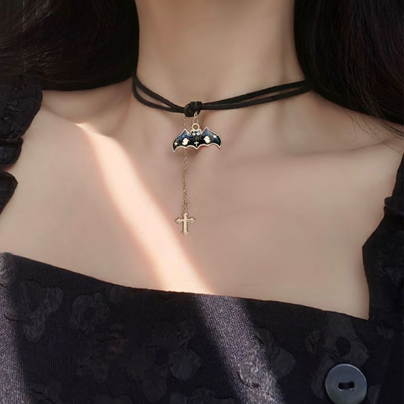 Collana girocollo di Halloween con design di gioielli da donna 2025, nuova catena nera con clavicola a forma di zucca_voghion.com