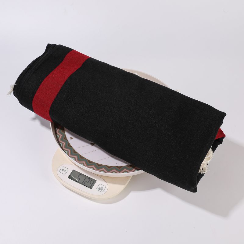 Soft Scarf Wrap - Warm Winter Shawl With Striped Pattern, Faux Cashmere Material, Bohemian Style With Fringe, Versatile For Travel & Daily Wear_voghion.com