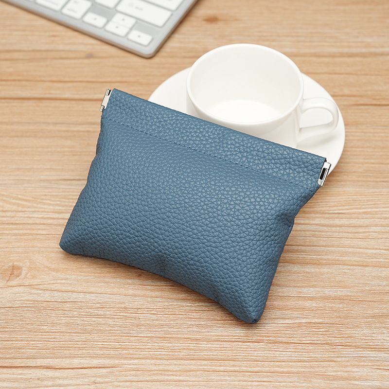 Mini borsa da donna con motivo litchi, portamonete con chiusura a scatto per chiavi auto, carte di credito, piccolo astuccio per rossetto_voghion.com