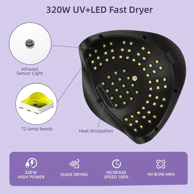 Acquista 320W Lampada da forno ad alta potenza dedicata Macchina per fototerapia con gel per olio per unghie ad asciugatura rapida_voghion.com