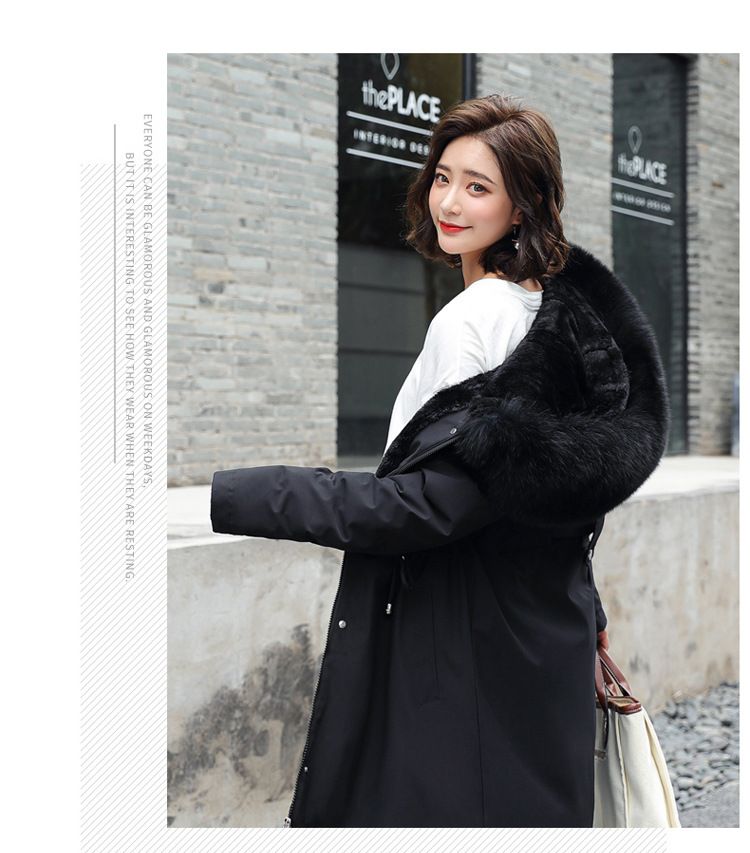 Women’s Korean-Style Winter Jacket – Thickened Cotton Parka, Mid-Length Waist Coat (Khaki/Red/Black/Pea Green/Bluish)_voghion.com