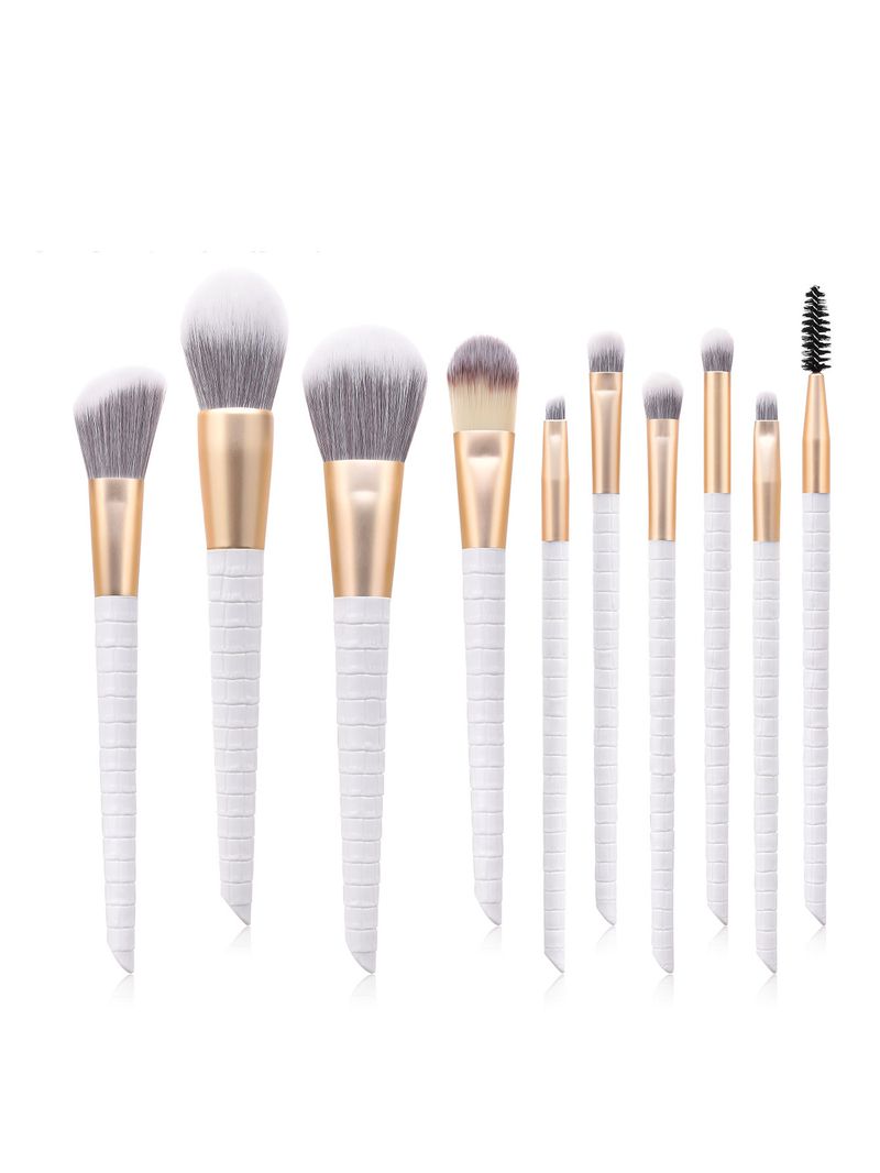 10-teiliges Make-up-Pinsel-Set, Krokodilmuster, Grundierungspinsel, Lidschattenpinsel, Wimpernpinsel, Make-up GUJHUI_voghion.com