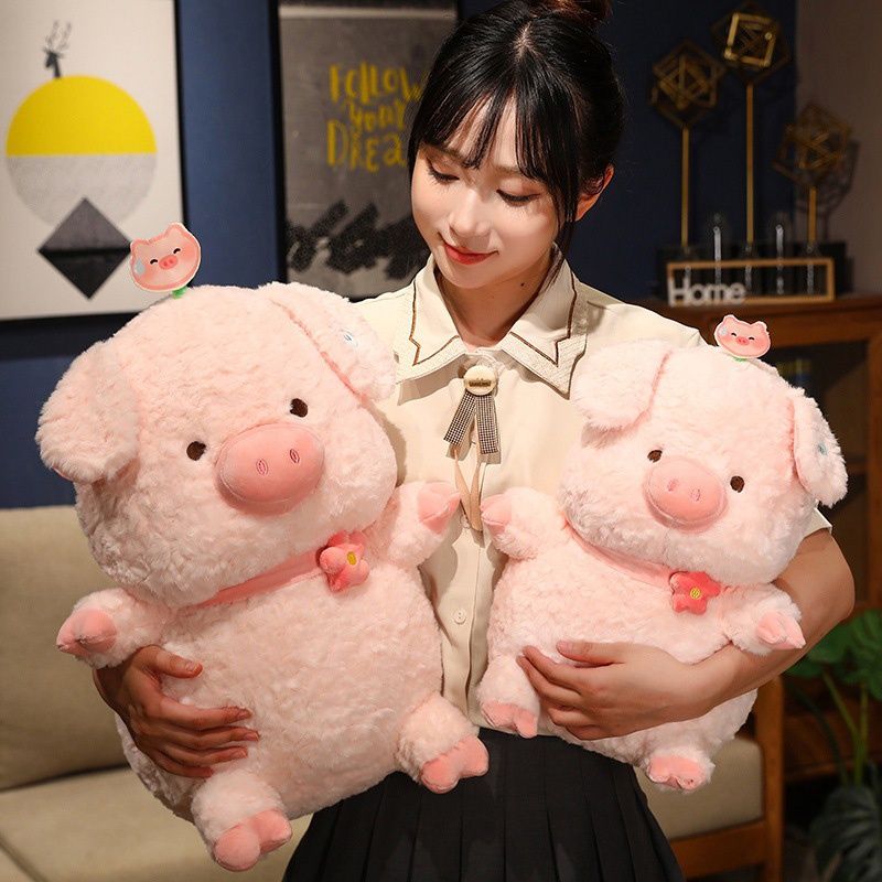 Peluche di maiale carino giocattolo in PU adorabile bambola di maiale imbottita per ragazze morbido e giocattolo animale abbracciabile_voghion.com