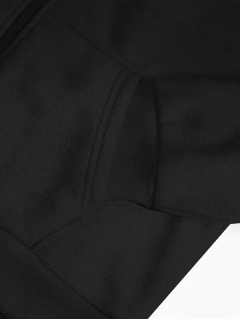 Herrenbekleidung Einfarbig Schweres Retro Frühling Herbst Winter Herren Fleece Top Jacke Einfarbig Reißverschluss Sweatshirt_voghion.com