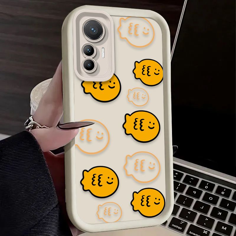 Custodia con motivo a pesce gatto con linea carina per Xiaomi 14T 12T 11T 13T 13 12 11 Lite 5G NE POCO X6 X5 F6 F3 F5 X4 GT X3 NFC M5S C65 M6 Pro Back Etui_voghion.com