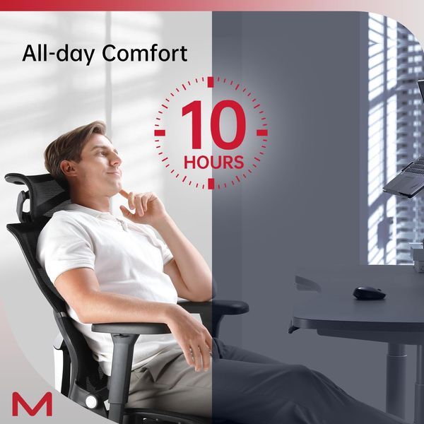 Q3-MT Ergonomic Office Chair With Footrest Home Office Ergonomic Chair With Soft Rubber Lumbar Support Extra Large 2D Headrest & 3D Armrest 140°_voghion.com