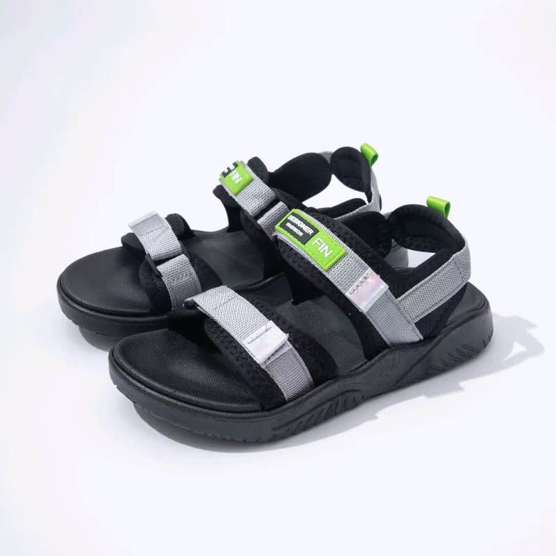 Summer Internet Celebrity New Trend Thick Sole Double Strip Beach Couple Velcro Casual Sandals For Women_voghion.com