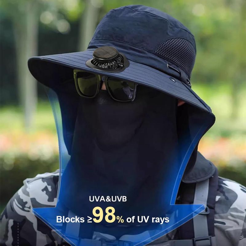 Removable Solar Fan Hat - Outdoor Sunshade Cap_voghion.com