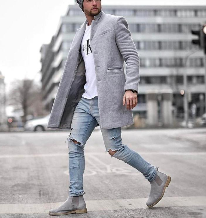 autumn and winter windbreaker men's coat trendy fashion mid-length coat takeaway woolen coat_voghion.com