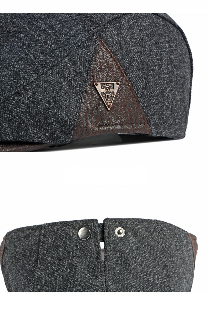 Mode Automne Béret Hommes Rétro Gavroche Ivy Plat Chevrons Bec De Canard Chapeau Peintre Réglable Gatsby Conduite Cabbie Casquette_voghion.com