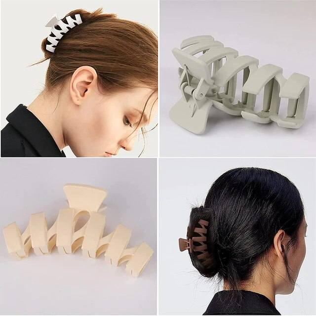 2023 grande clip di capelli di squalo coda di cavallo per le donne clip di artiglio coreano capelli spessi colore solido granchio clip di capelli barrettes крабик для волос_voghion.com