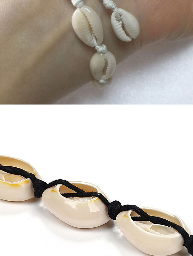 Hawaiian style woven jewelry set shell necklace handmade bracelet clavicle chain anklet bracelet beach spot_voghion.com