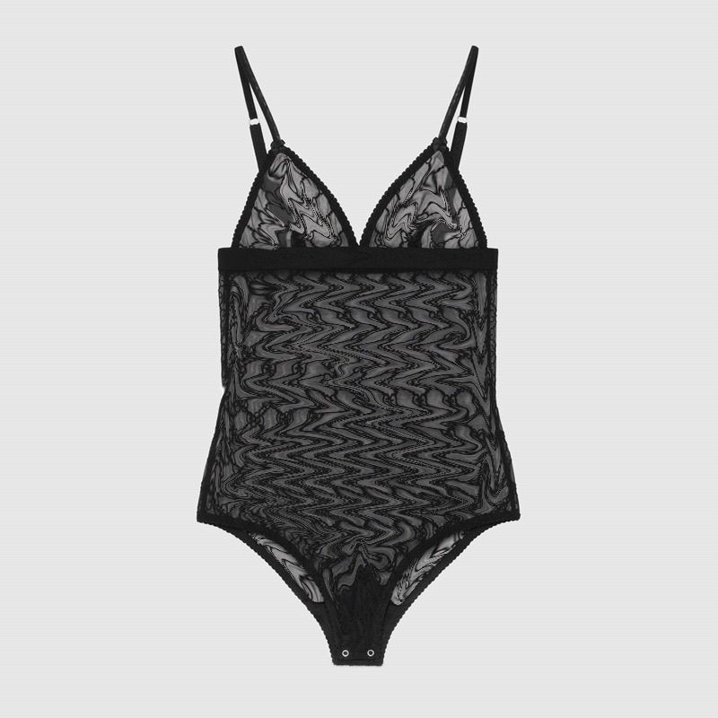 Maillot de bain une pièce sexy en dentelle transparente brodée avec lettre G, à porter dans les deux sens, pour femmes_voghion.com