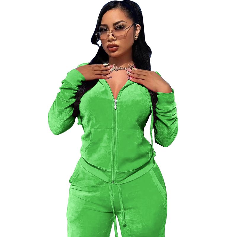 Damenbekleidung neue Mode lässig Silberfuchs Wolle Strickjacke zweiteiliger Anzug Samt Hose Sets_voghion.com