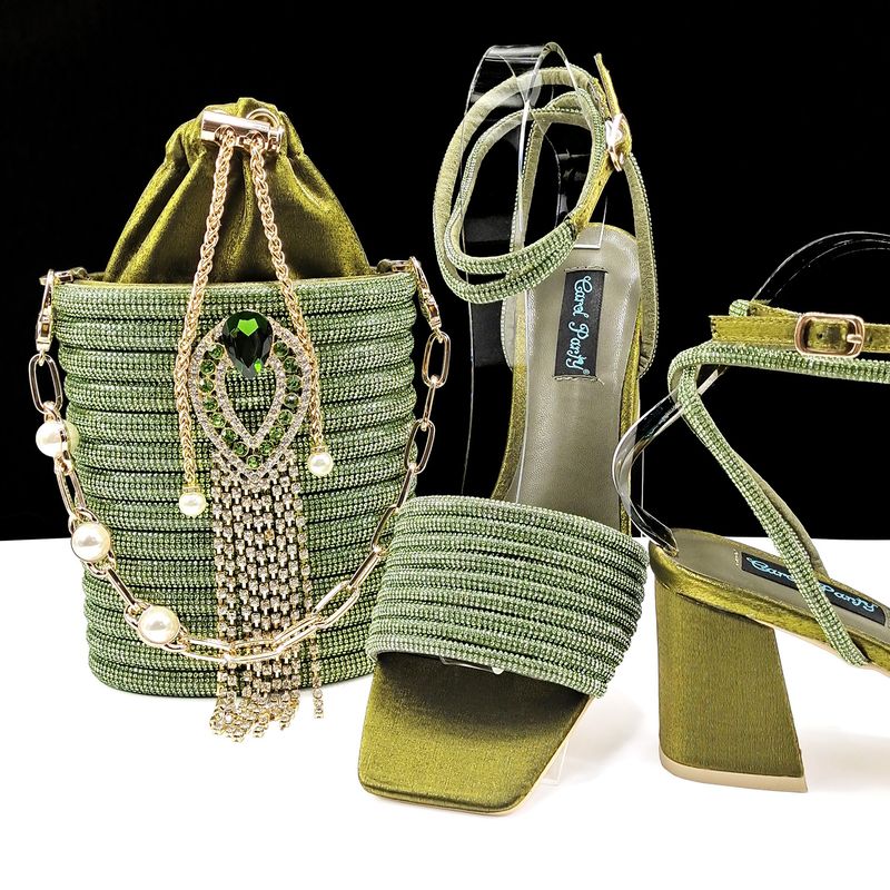 Dames schoenentas set Franjes versierde enkelband Eenvoudig elegant banket of alledaags_voghion.com