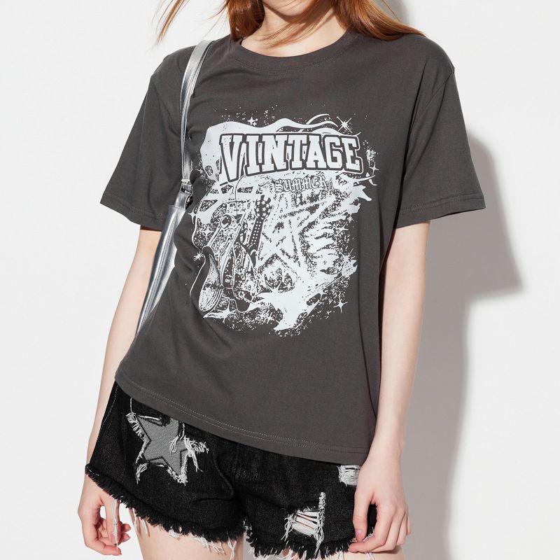 Solid Printed Loose Color Block Short Sleeve T-shirt For Women Summer New Round Neck Top Breathable Garment Attire_voghion.com