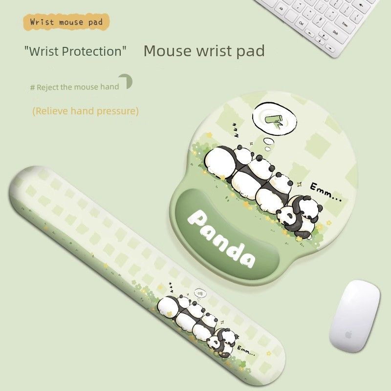 Unbeatable Quality Cute Panda Wristband Mouse Girls' Office Protection Computer Keyboard Pad Silicone Memory Foam Wrist Splint_voghion.com