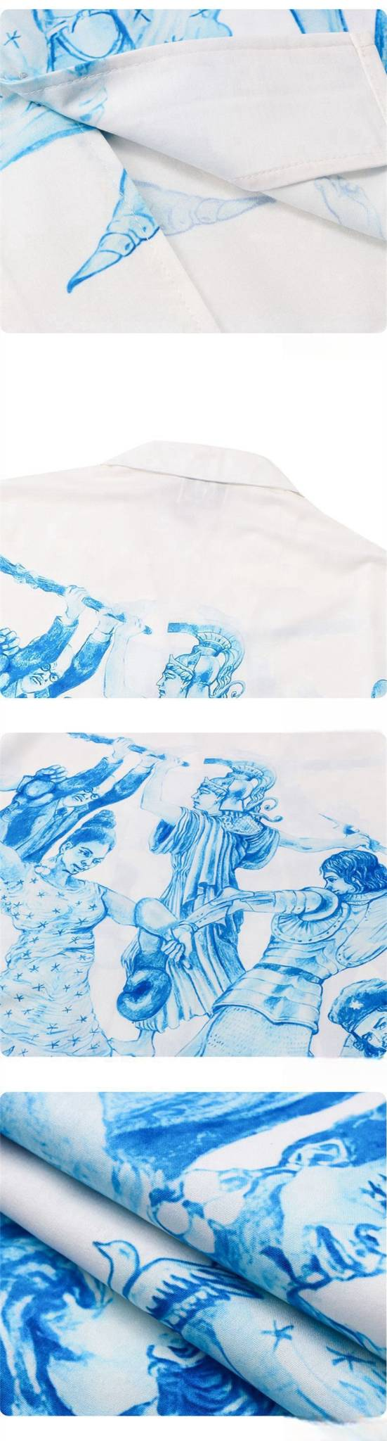 Men's Clothing trendy street style youth character digital printing lapel loose casual short-sleeved shirt suit_voghion.com