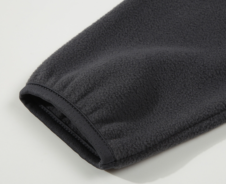 Men's Clothing polar fleece sweatshirt men's velvet stand up collar button half open collar pullover_voghion.com