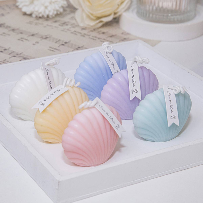 1 st. Schelp Aromatherapie Geurkaars, Huisgeur Ornamenten Creatieve Driedimensionale Sint-Jakobsschelp Aromatherapie Vakantie Cadeau_voghion.com