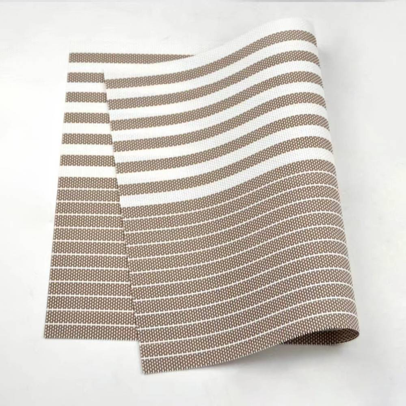 Striped PVC Placemats Heat Resistant Woven Table Mats For Plates Bowls Cups Hotel Restaurant Grade Non-Slip Durable_voghion.com