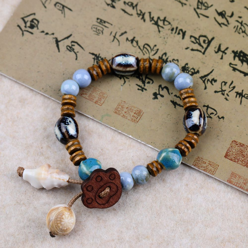 Retro Chinese Ceramic Bracelets - Handcrafted Bead Jewelry With Diverse Charms, Embrace Oriental Elegance Perfect For Boho Jewelry Lovers_voghion.com