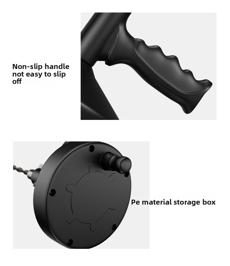 Manual Toilet Drain Snake - 5M Heavy-Duty Steel Cable Clog Remover For Sink, Shower & Pipe Blockages (Non-Slip Handle, Rust-Resistant)_voghion.com