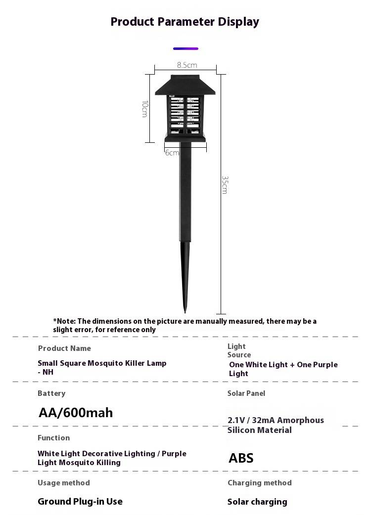 Lampada solare antizanzare, trappola per insetti da esterno per giardino, patio, cortile, trappola UV elettrica e impermeabile per uso interno/esterno._voghion.com