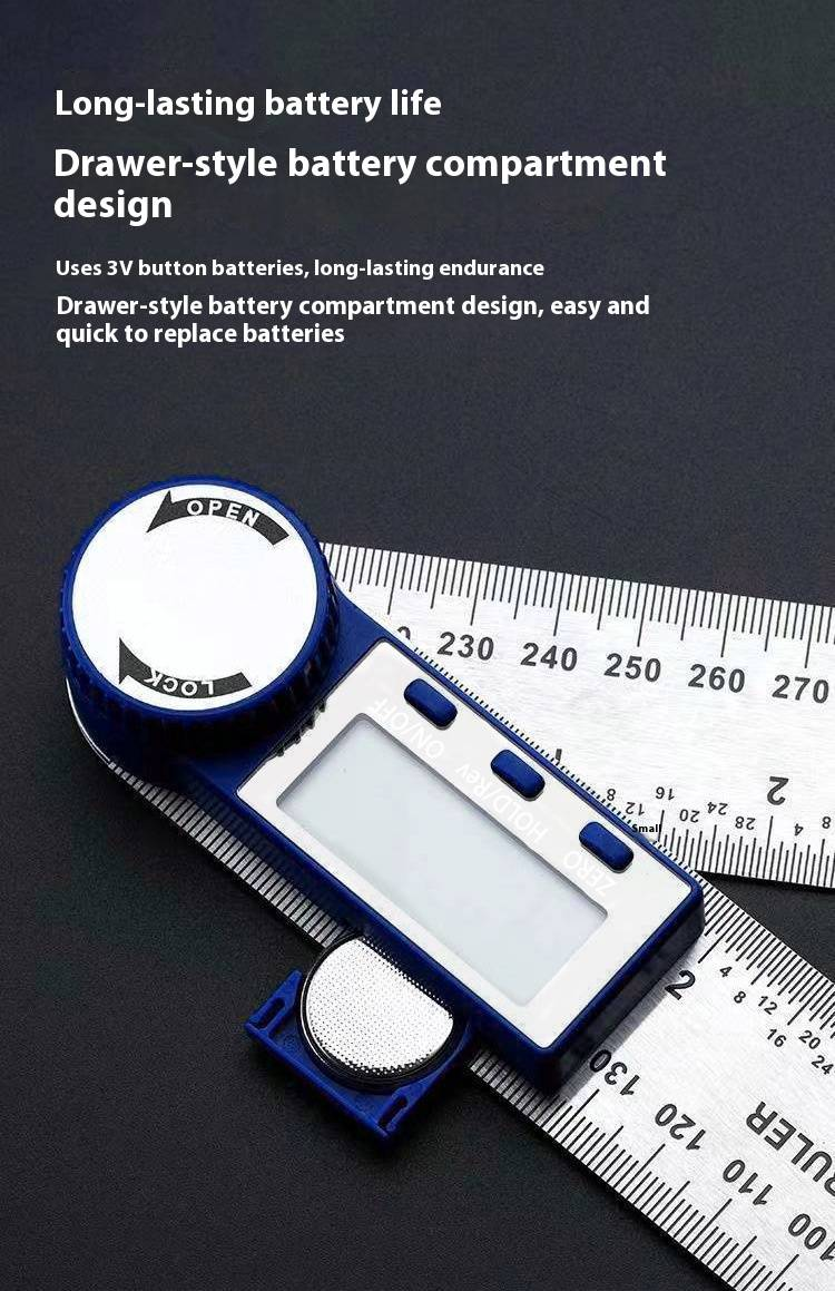 Digital Angle Finder Protractor - ABS Plastic Angle Ruler With LCD Display, 360° Measuring Tool For Woodworking, Carpentry, And DIY Projects_voghion.com