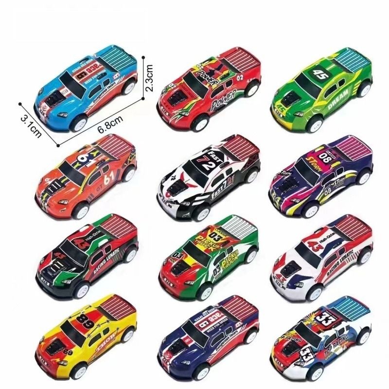 6,8 cm miniaturowy samochodzik z napędem pull-back, odporny na upadek, z nadrukiem na metalowej powierzchni, trwały samochodzik dla chłopców i dziewcząt_voghion.com