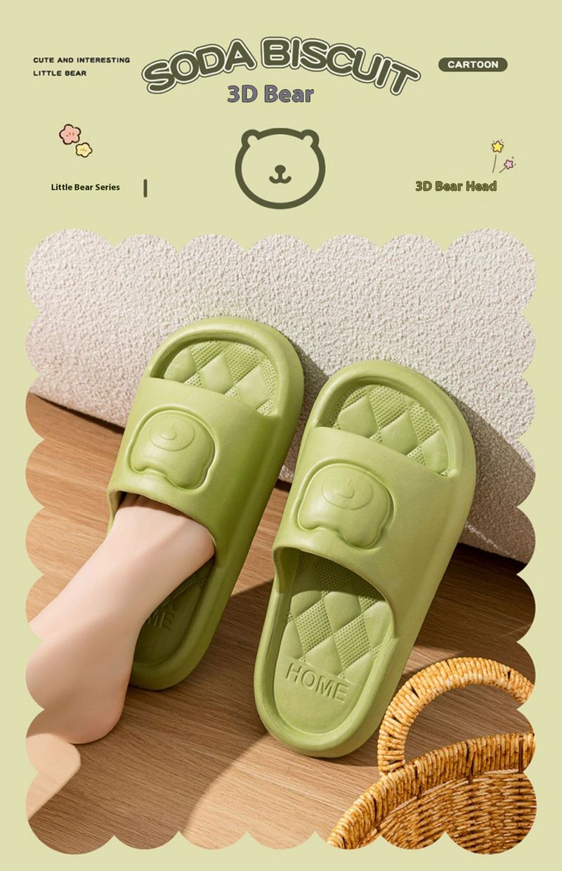 Cute Bear Couple Slides – Soft EVA Slippers For Home & Outdoor (Non-Slip, Breathable & Lightweight For Summer)_voghion.com