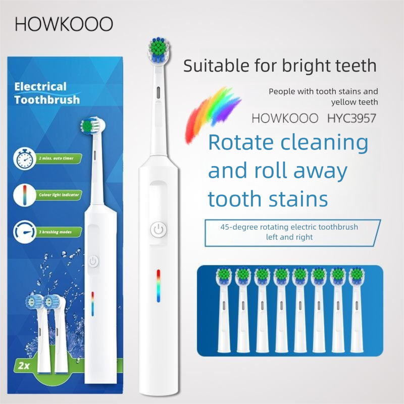 Smart Frequency Conversion Electric Toothbrush Rotating Adult Wireless Induction Charging Remove Tooth Stains Bad Breath_voghion.com