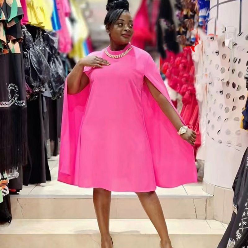 Women's Clothing Temperament Commuting Solid Color Leisure Loose Style Dress Clearance_voghion.com