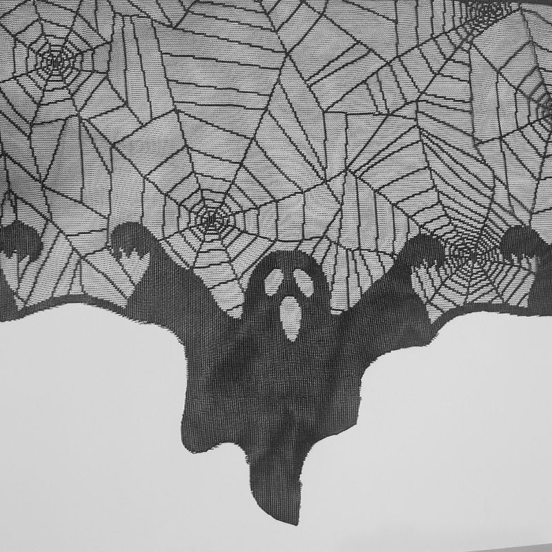 Halloween black spider web mantel cloth fire towel fireplace towel_voghion.com