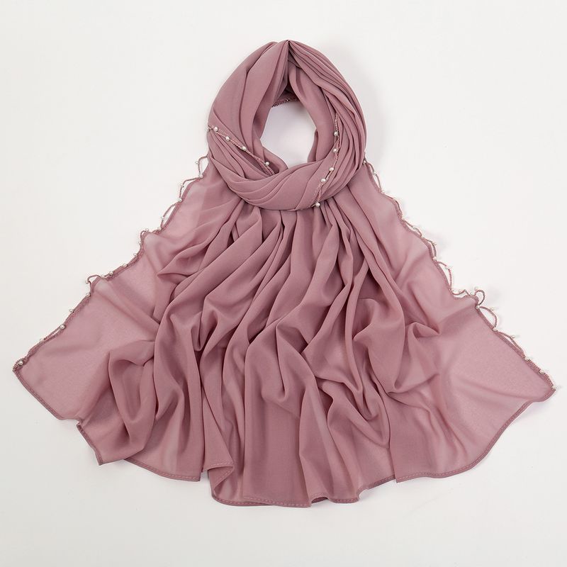 Pañuelos de mujer, nuevo pañuelo de gasa con cadena de perlas, pañuelo étnico popular para la cabeza, pañuelo para mujer_voghion.com