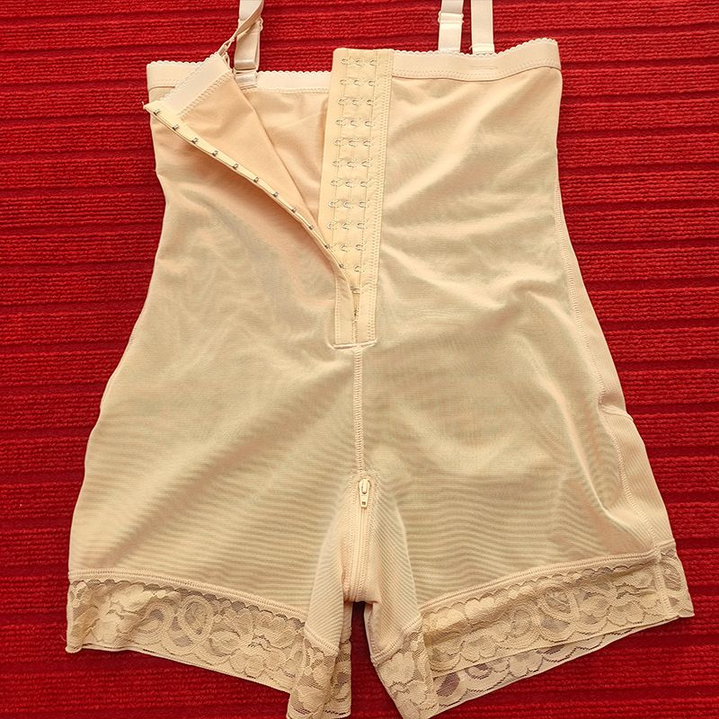 Pantalon amincissant une pièce à trois boutons pour femme, taille haute, fermeture éclair à l'entrejambe, style européen et américain, grande taille_voghion.com
