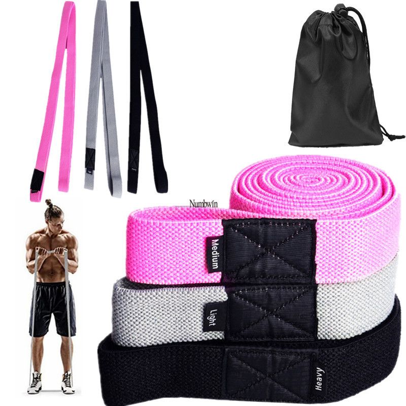 Deep Squat Knitted Resistance 2080x3.5cm Strength Training Yoga Fitness Elastic With Latex Silk Stretch Band_voghion.com