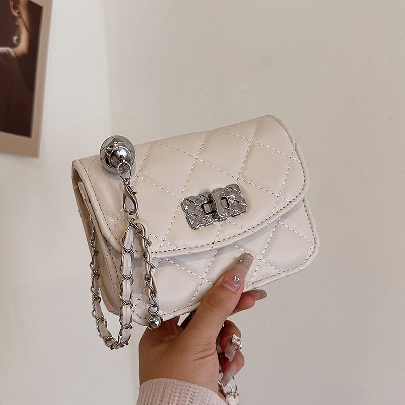 Borsa a tracolla trapuntata con catena per donna, primavera estate 2024, nuova moda, di alta qualità, stile Ins, versatile, mini borsa quadrata_voghion.com