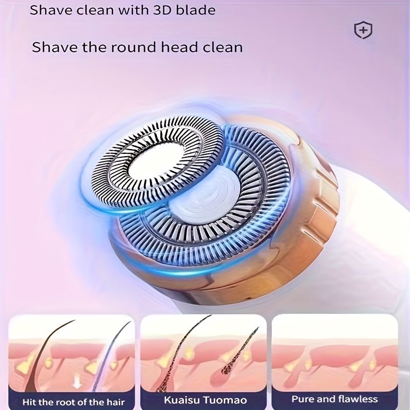 Portable 3-in-1 Hair Removal Device 150mAh Built-in Battery Women's Electric Shaver Underarm Face Nose Full Body Hair Remover USB Rechargeable143_voghion.com
