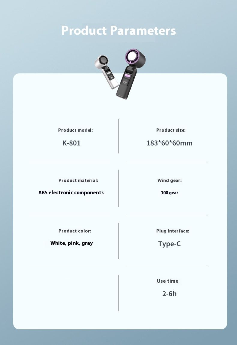 New Handheld Cooling Violent Turbo Mini Rechargeable Foldable Portable Ice Pack Small Fan_voghion.com