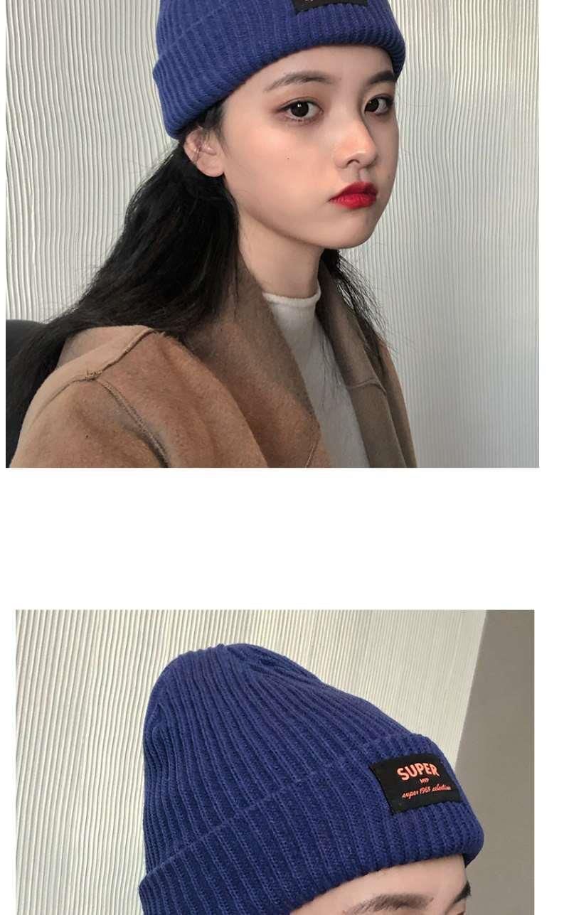 Schicke Strickmütze mit Buchstabenmuster – weiche, lässige Wintermütze aus Baumwolle mit minimalistischem Textdesign, lässige Unisex-Mütze für kaltes Wetter_voghion.com